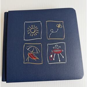 Creative Memories 7x7 Blue Summer Fun Pattern Strap Hinge Album New BBQ Beach